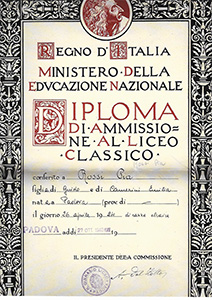 Diploma Rossi